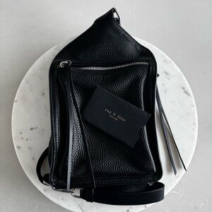 Rag & Bone Elliot Sling Pack - Black Leather Crossbody Should Bag